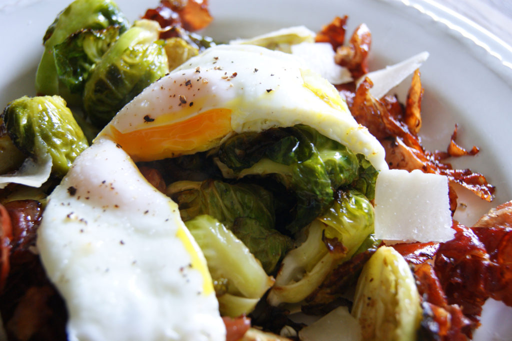 Roasted Brussel Sprouts with Prosciutto