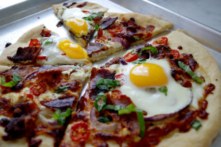 Breakfast Pizza with No Yeast Baking Powder Dough – Lady of the Ladle