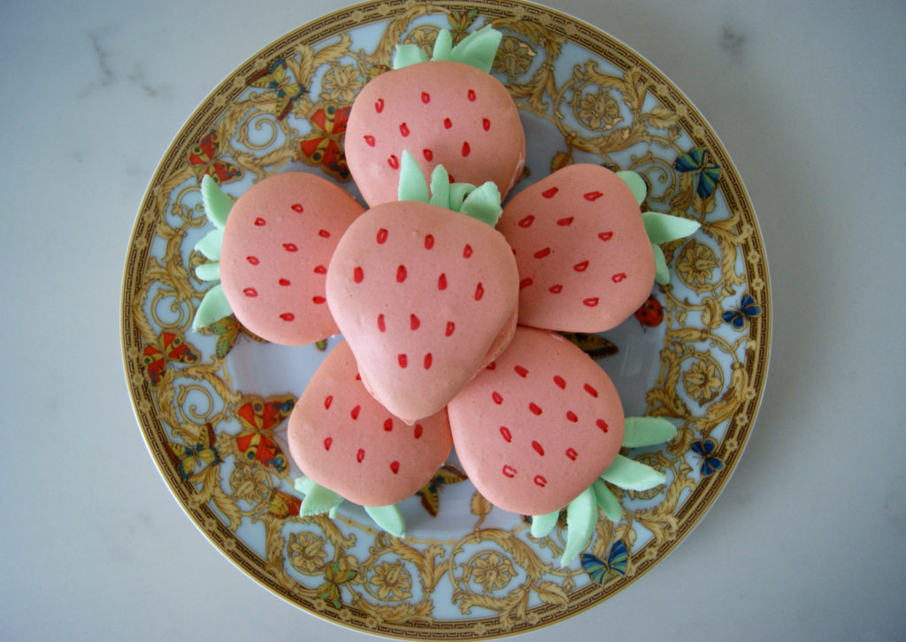 Cute Shaped Strawberry Macarons