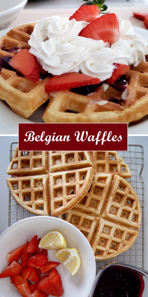 Homemade Belgian Waffles With Whipped Cream - Creme De La Crumb
